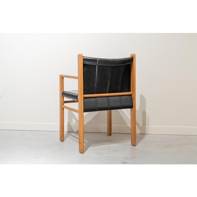 Armchair in Walnut and Leather by Gianfranco Frattini for Bernini, Italy, 1981 For Sale - Image 3 of 10