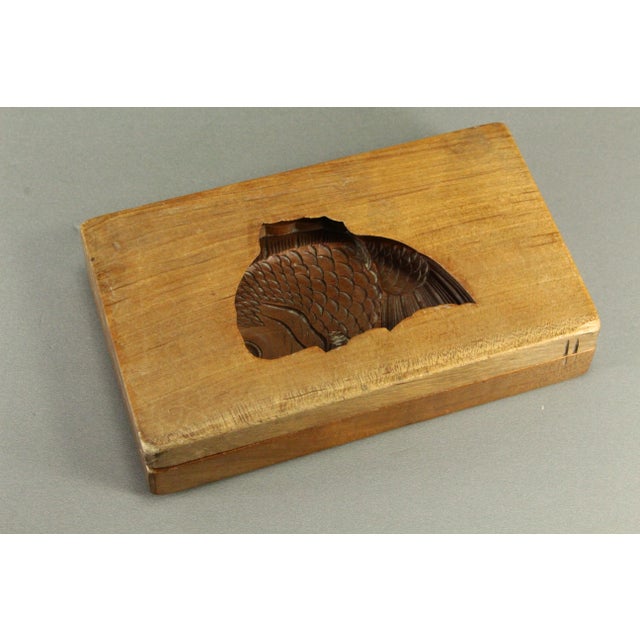 Early 20th C. Japan Hand Carved Koi Fish Mold Kashigata for Sweet Cakes Wagashi For Sale - Image 11 of 18