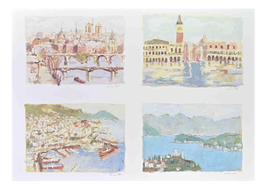 Franco Marzilli, Italian Landscapes, Lithograph, 1980s