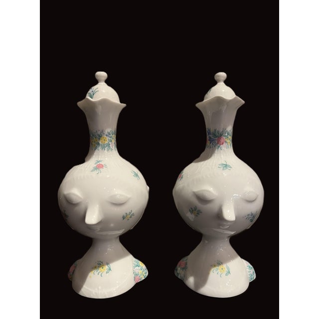 Charming set of Cruets by Bjorn Wiinblad for Rosenthal. Complete with tops. Lovely floral design. Based on the mark this...