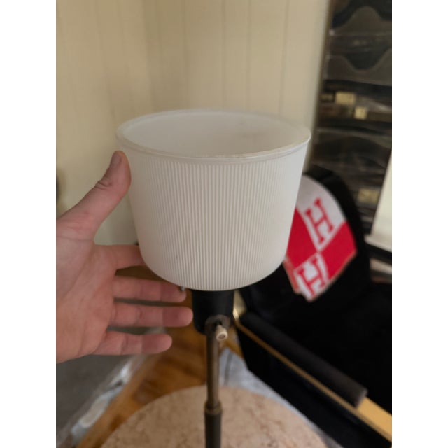Black Vintage Mid Century Modern Brass and Marble Table Lamp in the Manner of Harvey Probber For Sale - Image 8 of 10
