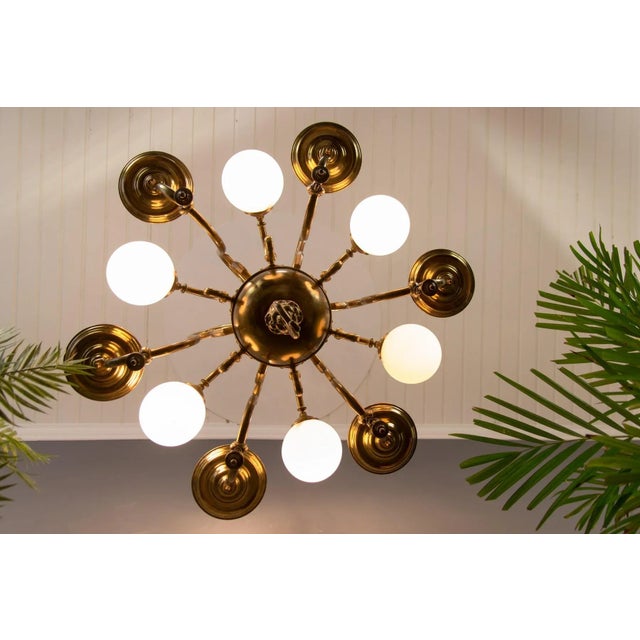 Antique Baroque Brass and Bronze Chandelier For Sale - Image 9 of 18