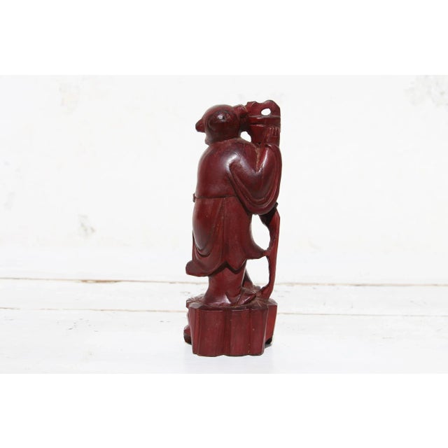 Chinese 1950s Carved Wood Chinese Woman Figurine For Sale - Image 3 of 13