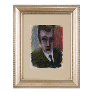 Abstract Expressionist Portrait of a Man in a Suit in Pastel on Paper Bay Area