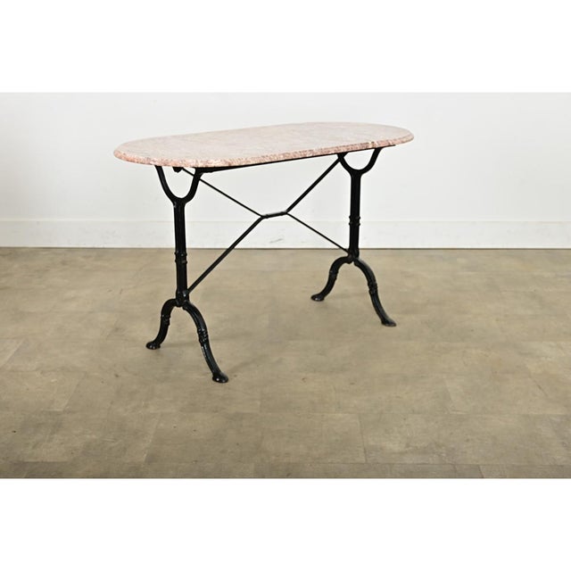 French 19th Century Bistro Table with Oblong Marble Top For Sale - Image 9 of 14