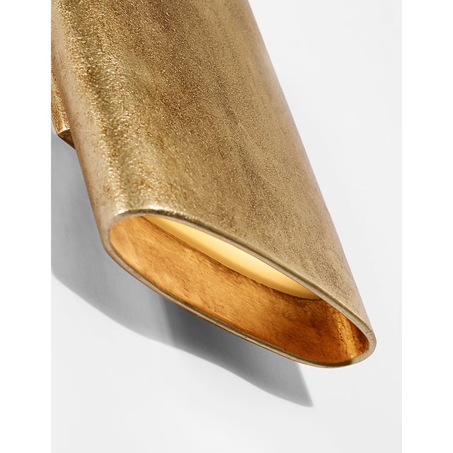 Modern Kelly Wearstler for Visual Comfort Signature Lotura 12" Pocket Sconce in Museum Gild For Sale - Image 3 of 14