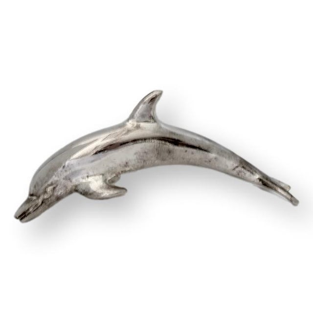 Coastal English Silverplate Dolphin Place Card Holders, Set of Six For Sale - Image 3 of 5
