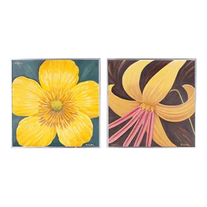 Two Acrylic on Canvas Paintings of Flowers by Dale McFeatters
