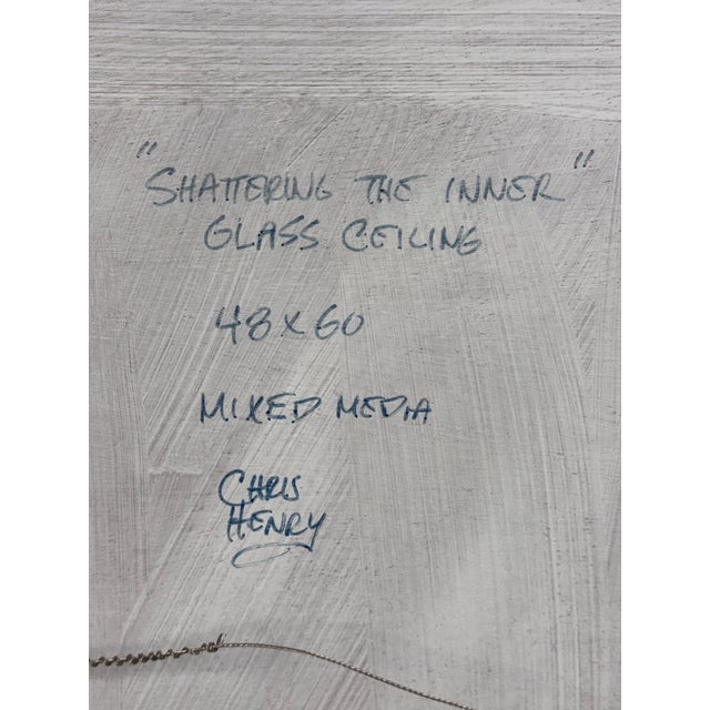 Circa 2014 Chris Henry "Shattering the Glass Ceiling" Mix Media For Sale - Image 12 of 12