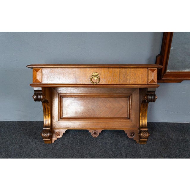 Vintage Wall Mirror with Console, Set of 2 For Sale - Image 10 of 17