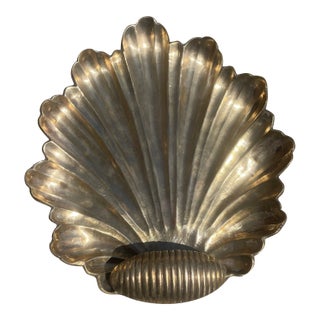 Footed Brass Shell Catchall For Sale