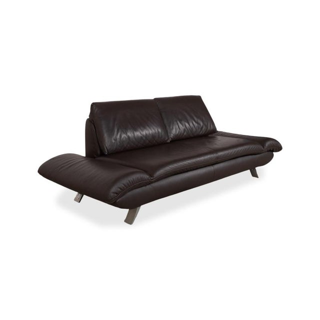 Animal Skin Leather Three-Seater Brown Manual Function Sofa from Koinor Velluti For Sale - Image 7 of 17