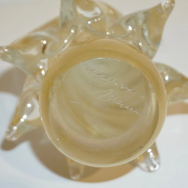 1980s Cenedese 1980s Italian Modern 24k Gold Dust Twisted Murano Glass Tree Sculpture For Sale - Image 5 of 11