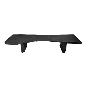 Blackened Organic Modern Slab Bench / Coffee Table