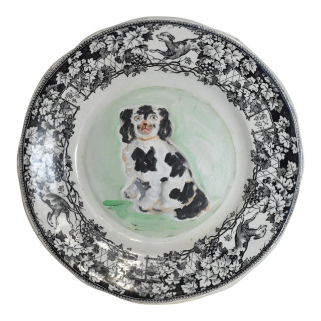 Chester the Black & White Staffordshire Spaniel Portrait by Susannah Carson For Sale