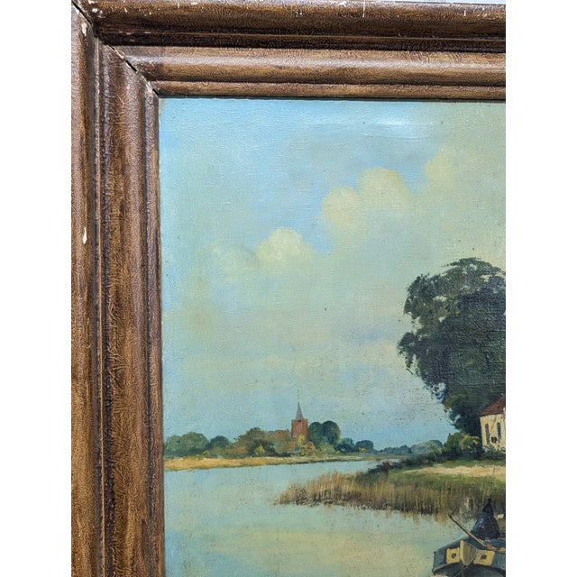 Late 19th Century Late 19th Century Dutch Countryside Painting by A. Burla For Sale - Image 5 of 8