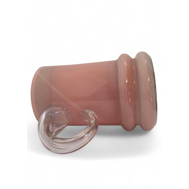 Mid-Century Modern Rare Postmodern Pink Opaline Art Glass Tankard Vase by Jerzy Sluczan-Orkusz, Poland 1970s For Sale - Image 3 of 3