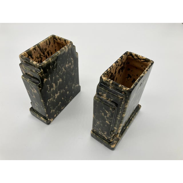 Pair of Art Deco Ceramic Vases – Marble Effect Glaze, 1920s–1930s For Sale - Image 9 of 14