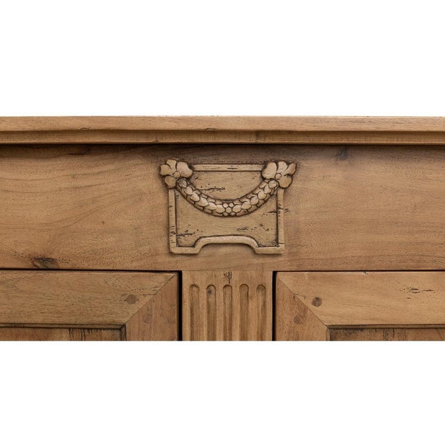 Beige Traditional Credenza, 79" - Driftwood Four-Door For Sale - Image 8 of 11