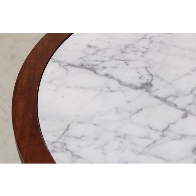 French Louis XVI Round Marble Top Lamp Table For Sale - Image 11 of 18
