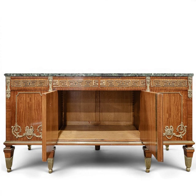 French Antique French & Satinwood Marble Top Servers, Buffet, Sideboard For Sale - Image 3 of 9