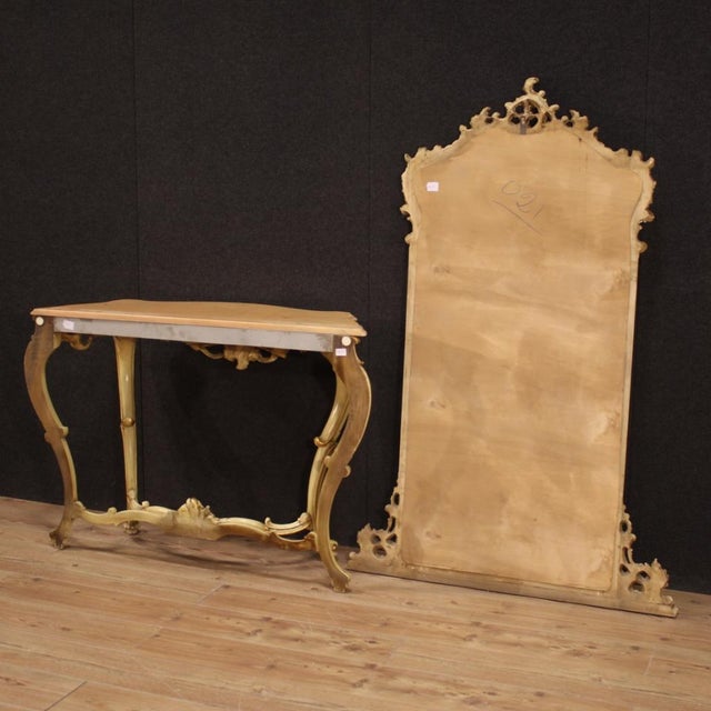 Louis XV Italian Console with Mirror, 1960s, Set of 2 For Sale - Image 12 of 13