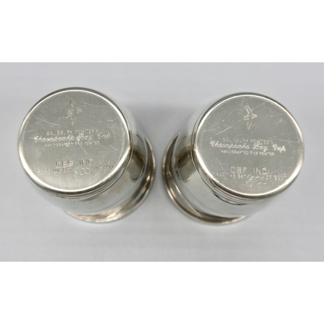 Salisbury Pewter "Waterfowl Edition" Chesapeake Bay Cups, Set of 2 — 1989 Limited Edition For Sale - Image 4 of 5