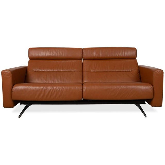 Stella 3-Seater Sofa in Brown Leather and Chrome from Stressless For Sale - Image 17 of 17
