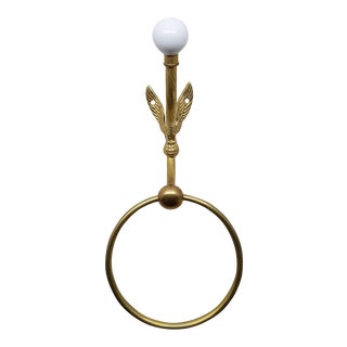 Vintage Brass Eagle Coat Hook & Scarf Ring For Sale