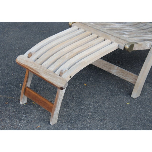 Andrew Teak Folding Steamer Lounge Chair Chairish