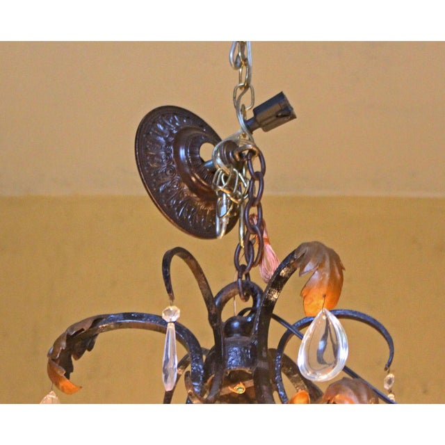 Late 19th Century French Iron & Crystal 15-Light Chandelier For Sale - Image 9 of 9