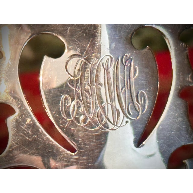 Vintage Tiffany Sterling Silver Bowl / Sterling Nut Dish Pierced Monogramed Bowl For Sale In Phoenix - Image 6 of 11