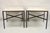 Vintage Mid Century Modern Paul McCobb Style Wrought Iron and Marble Square Side Tables - a Pair. Tables feature square...
