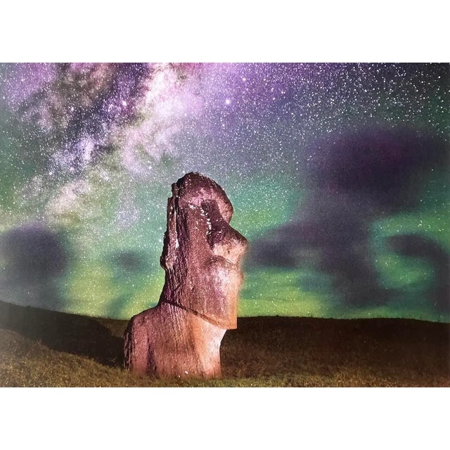 Moai Statues at Night, Easter Island Photograph by Marc Shields (17.5" X 12") For Sale - Image 4 of 5