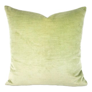 Glant Textiles Symphony Velvet in Leaf Pillow Cover - 20” X 20” Apple Green Textured Velvet Cushion Case For Sale