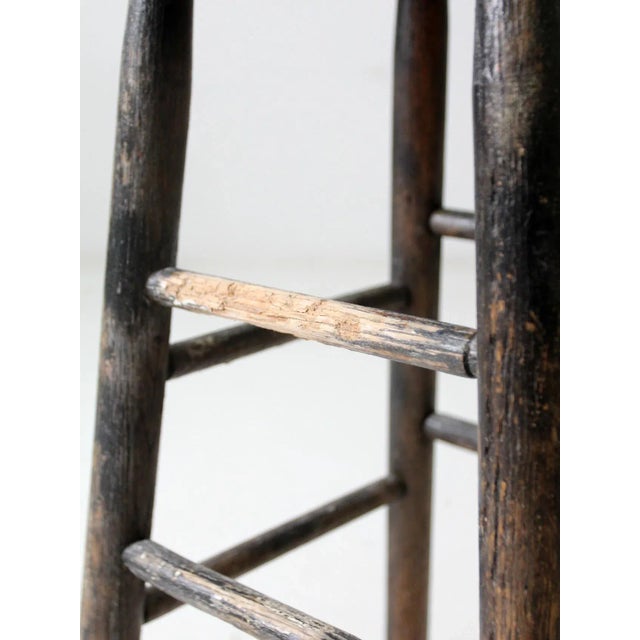 Vintage Painted Wood Stool For Sale - Image 9 of 12