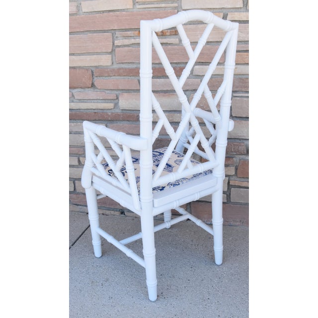 1950s Chinoiserie Faux-Bamboo Chippendale-Style Dinning Armchairs - Set of 6 For Sale - Image 11 of 13