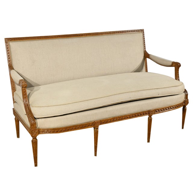 Early 19th Century Louis XVI Stained Beech Bench For Sale