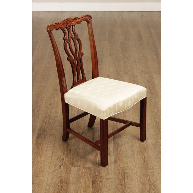 Chippendale Hickory Chair Set Of Six Chippendale Style Mahogany Dining Chairs For Sale - Image 3 of 18