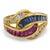 Modern Vintage Ruby Sapphire Diamond 18k Yellow Gold Cocktail Ring, Size 6.75 For Sale - Image 3 of 8