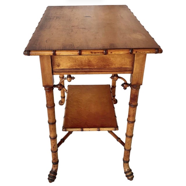 Victorian Faux Bamboo Side Table by r.j. Horner, New York For Sale - Image 11 of 14