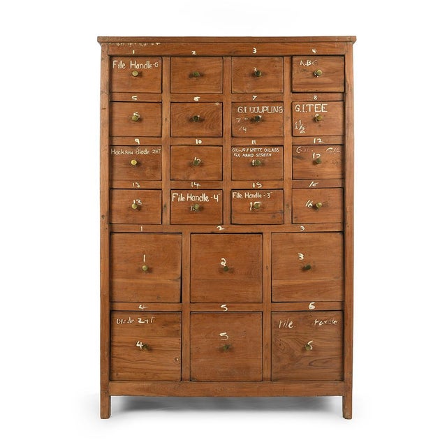 Wood Workshop Furniture with 22 Drawers, 1940s For Sale - Image 8 of 8