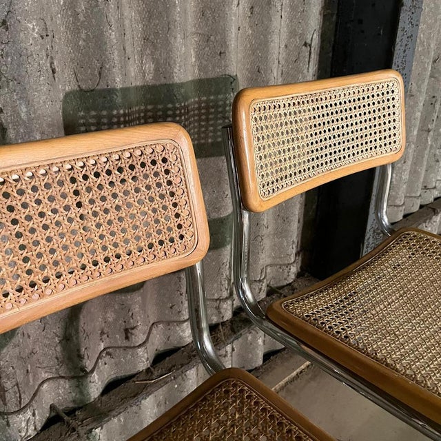 Set of Chrome & Cane Bar Stools For Sale - Image 5 of 11