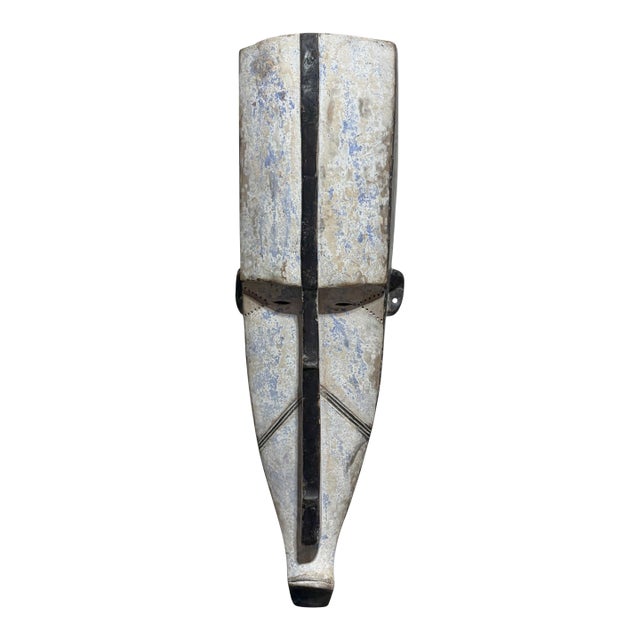 Vintage Large Fang Mask Elongated Face Gabon African Mask 31.5" H For Sale