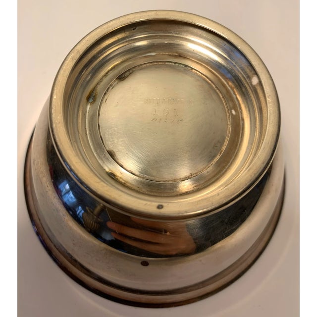 1970s Vintage Silverplate and Blue Enameled Bowl For Sale - Image 5 of 7