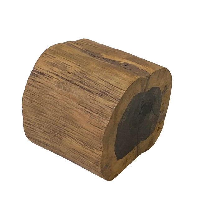 5" Natural Brown Wood Irregular Round Shape Table Top Stand Riser For Sale - Image 4 of 6