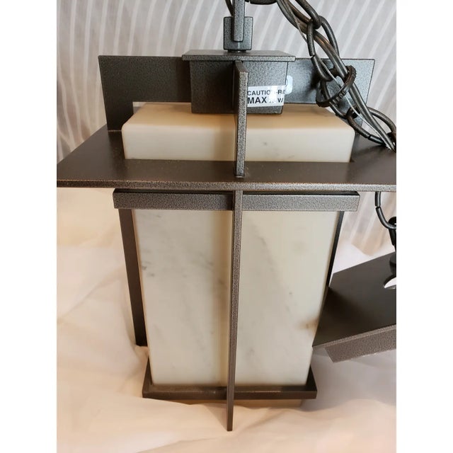 Hubbardton Forge Tourou Lantern Amber Stone Glass - Indoor/Outdoor For Sale - Image 9 of 11