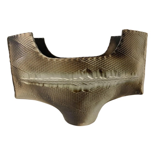 Japanese Stoneware Vessel For Sale