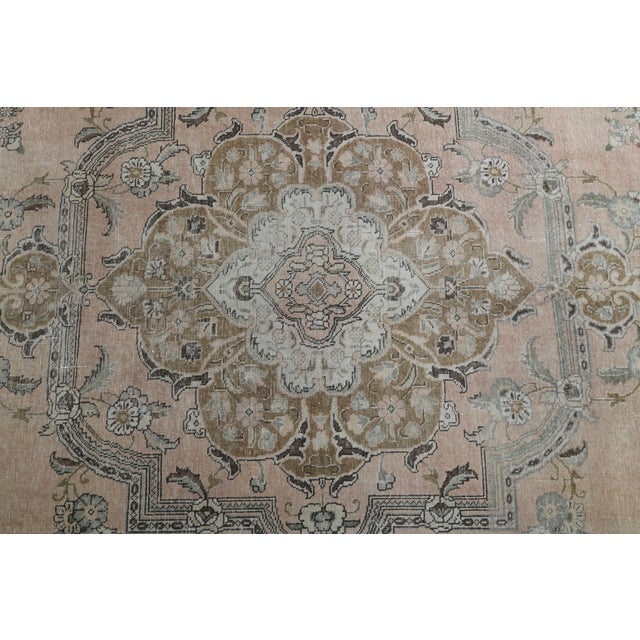 Textile 1970s Vintage Persian Handmade Wool Cotton Orange Area Rug For Sale - Image 7 of 11