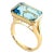 Syna Yellow Gold Blue Topaz Geometrix Ring with Diamonds For Sale